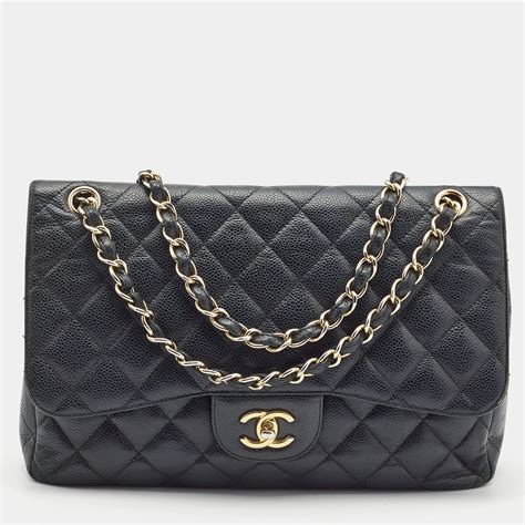 chanel classic black caviar 10|Classic Handbags .